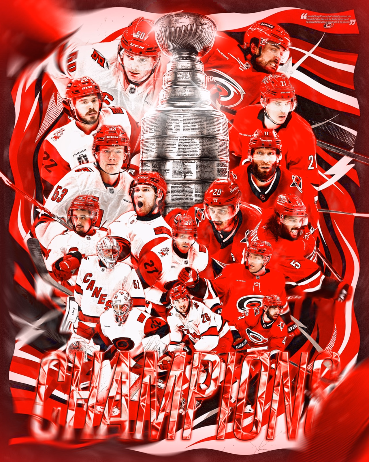 Championship hockey poster graphic designed by Larry Li