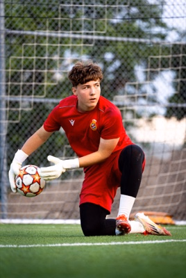 Lakeshore United goalkeeper collecting the ball