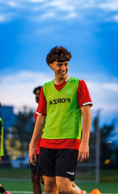 Pro Stars FC player at evening training